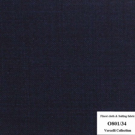 O801/34 Vercelli CXM - Vải Suit 95% Wool - Xanh Dương Trơn